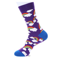 Vente en gros de chaussettes à tube moyen avec motif de logo personnalisé Happy Design Chaussettes en coton à la mode pour femmes et hommes