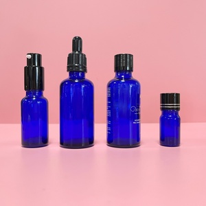 Flacon en verre rond pour huile essentielle, bleu cobalt, vide, 15 ml, 30 ml, 50 ml, emballage cosmétique avec compte-gouttes - Product Image 5