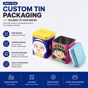 Caja de Metal Cuadrada Personalizada de Fábrica, Apta para Alimentos, Ecológica, Reciclable, Envase Metálico Vacío - Product Image 1