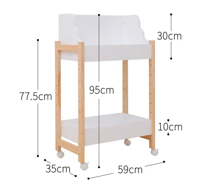 Prateleira de estante móvel para crianças, prateleira pequena de madeira sólida com rodas, brinquedos, armazenamento, prateleira para jardim de infância, livro e estante criativo