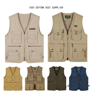 فيست رجالي للعمل الخارجي والتصوير الفوتوغرافي وصيد الأسماك، فيست رياضي بسحاب وجيوب متعددة، عملي ومصنوع من القطن الخالص 100%، متاح للبيع بالجملة والتخصيص - Product Image 1