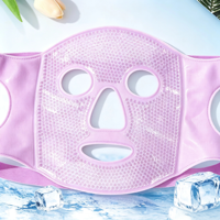 Masque facial rafraîchissant en gel de plastique réutilisable, compresse de glace pour le visage entier |   Masque de soin de beauté doux et flexible