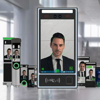Reconnaissance dynamique des visages de 8 pouces et contrôle d'accès au temps Palm QR Code avec logiciel SDK gratuit WIFI TCP/IP
