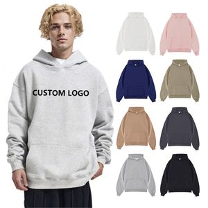 Custom Logo High Quality Cotton <b>Polyester</b> Thick Blank Plain Heavyweight Oversized <b>Hoodies</b> Unisex Plus Size Men's Women <b>Hoodies</b> - Product Image 1