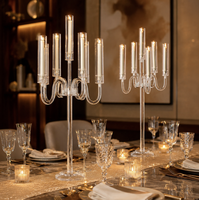 Accessoires de mariage, chandelier en acrylique à plusieurs têtes, décoration de table pour anniversaire, restaurant occidental, dîner à la maison