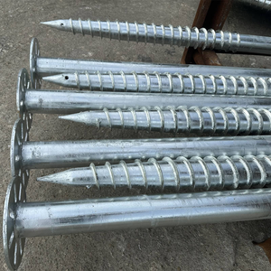 יתד קרקע ספירלי; עוגן קרקע בורגי פוטו-וולטאי מגולוון בחום; יתד פלדה מלא בברזל; חלקים מוטמעים. - Product Image 5