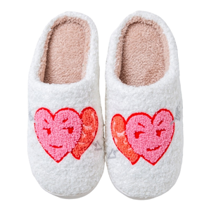 Zapatillas de invierno de felpa con cara sonriente suave personalizada para mujer, zapatillas de Navidad para casa peluda, mayoristas de tela de algodón para uso doméstico - Product Image 2