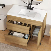 Meubles de salle de bain italiens en bois massif de luxe haut de gamme vanité classique moderne armoires de salle de bain design simple évier
