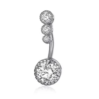 2023 Offre Spéciale Sexy quatre-zircone corps Piercing bijoux plaqué or chirurgical en acier inoxydable nombril anneaux pour les femmes