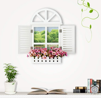 Prix usine personnalisé blanc forme étagères flottantes suspendus support décoratif décor à la maison bois mur fenêtre fleur cadre