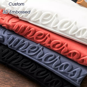 Camiseta de Hombre <span class=keywords><strong>MoDu</strong></span> de Alta Calidad, 100% Algodón, Cuello Redondo, Talla Grande, Logotipo en Relieve, Antiarrugas, Transpirable, Manga Corta - Product Image 3