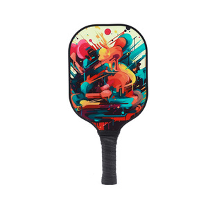 Ensemble de raquettes de pickleball, poignée antidérapante en fibre de verre à 40 trous, avec 2 balles et sac à cordon pour divertissement en plein air - Product Image 4