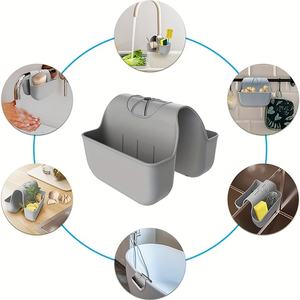 Lavabo décoratif pour la cuisine <span class=keywords><strong>Liquide</strong></span> <span class=keywords><strong>vaisselle</strong></span> Silicone Caddy Savon suspendu <span class=keywords><strong>Porte</strong></span>-éponge de cuisine - Product Image 2