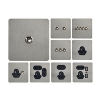 Interrupteur mural de type 86 en acier inoxydable, finition or brossé, argent, noir mat, prise de courant 250V pour la maison, l'hôtel, la cuisine