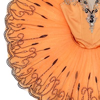 T0966 Tutu de ballet classique pour filles, style Pancake Paquita, orné, en tulle rigide, pour compétition de ballet professionnelle
