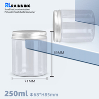 Fabricant de pots en plastique de 250 ml, contenants d'emballage cosmétique ronds, pot en plastique PET transparent de qualité alimentaire