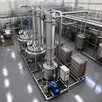 Fruit-sap, melk, zuivelproducten, vloeistofconcentratie, verwerkingsinstallatie, systeem, apparatuur, vacuümverdamper