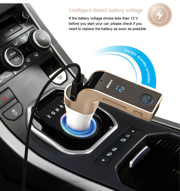 GXYKIT Bluetooth Hands-Free USB Port Car Charger Aux Output Mp3 Player Car G7 Modulator Fm Transmitter bluetooth Charger