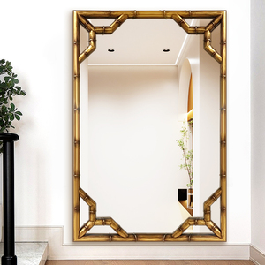 Minimalistic <strong>Wall</strong> <strong>Mirror</strong> Abstract Golden Classical <strong>Large</strong> Decorative <strong>Mirror</strong> - Product Image 2