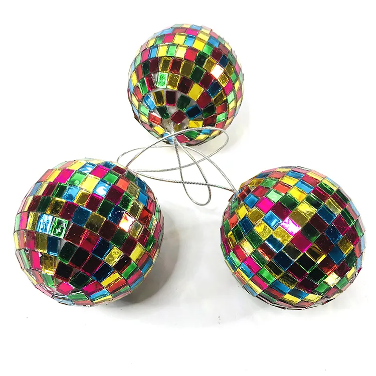 Good Quality Christmas Balls Colorful Hanging Decoration Reflective Foam Disco Mirror Ball