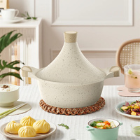 Nouveau style, tajine marocain en aluminium avec couvercle conique, pot de cuisson émaillé, cuisinière, tajine antiadhésif