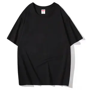 Maglietta in poliestere personalizzata all'ingrosso Blank Men Brand Bulk Heavy Weight 100% Organic Supima Pima Cotton maglietta nera di qualità Unisex