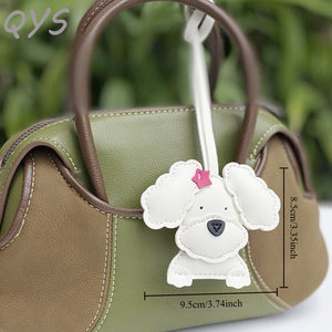 Llavero de Piel Sintética QYS con Diseño de Caniche, Colgante de Perro Rosa de Dibujos Animados para Bolso, Anillo para Llaves de Perro Teddy, Adorno para Bolso - Product Image 6