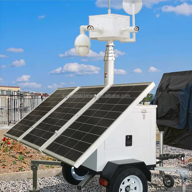 Parking Construction Mining Site Surveillance Solution Solar Energy Camera CCTV Security Monitoring Trailer