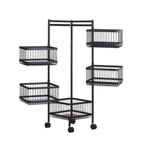 5 계층 다기능 바닥 트롤리 360 도 회전 주방 선반 과일 야채 저장 랙을 사용하는 것이 가장 좋습니다 - Product Image 6