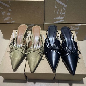 ZA2026 Nuevo Estilo, Tacones Altos con Punta en Pico y Lazo, Sandalias de Estilo Europeo para Mujer, Venta Directa de Fábrica y al por Mayor - Product Image 1