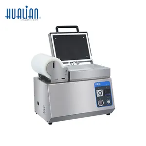HVT-240TS Hualian Small Size Food Meat Map Tray Sealer Vacuum Film Skin Thermoforming Packaging Sealing Machine