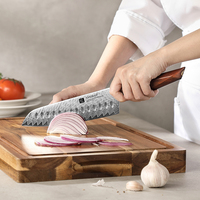 XINZUO Co-branded 3-sterren chef-geïnspireerde scherpe Damascus poederstalen professionele Santoku messenset met ergonomische palissanderhouten handgreep