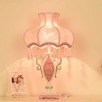 Lampe de table rose européenne, luxueuse, pour salon, chambre à coucher, chambre d'enfant, bureau, villa, hôtels, lampe de chevet LED créative