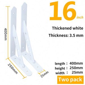 WEKIS Heavy-Duty 6/8/10/12-Inch Floating <b>Shelf</b> Corner <b>Bracket</b> 90 Degree Triangle Gusset <b>Black</b> Powder Coated Screw-in <b>Brackets</b> - Product Image 4