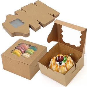 Cajas de Papel Kraft para Panadería con Ventana - Cajas Ecológicas para Galletas y Cupcakes con Relieve para Regalos Navideños - Product Image 1