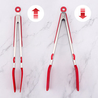 Pinces de cuisine en silicone résistant à la chaleur et acier inoxydable, avec poignée verrouillable, joint antidérapant, design moderne et minimaliste, ustensiles de haute qualité