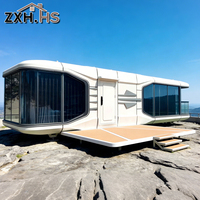 Maison capsule préfabriquée de 28 m² avec serrure de porte intelligente, maison capsule spatiale pour hébergement dans les hôtels de villégiature