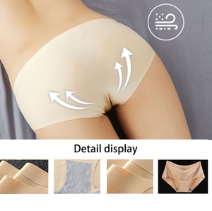 Bragas de seda de hielo para mujer, ropa interior Sexy de tiro medio de una pieza, cómoda, secreta, suave, transpirable, corte láser, sin costuras, 2021 - Product Image 2