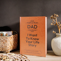 Carnet personnalisé A5 à couverture rigide « L'histoire de papa » – Cadeau promotionnel pour la fête des pères – Journal en cuir avec reliure cousue – Cahier de souvenirs familiaux