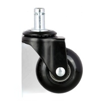 Roulettes modernes en acier et PU noir de 50 mm (2 pouces) à double roulement, capacité de charge de 30 kg, pour chaises, supermarchés, hôpitaux, chambres, bureaux, salons