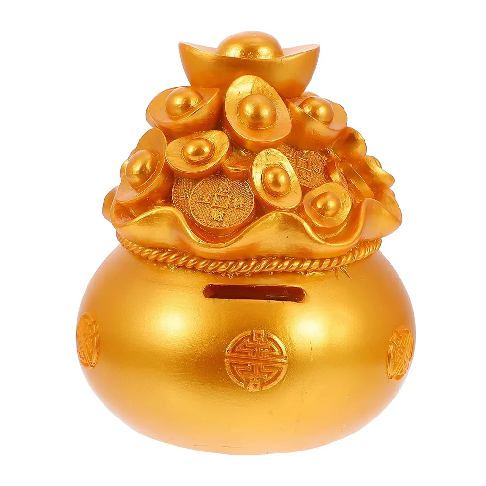 Chinese Bag of the Luck Fengshui Frog Resin Money Saving Bank