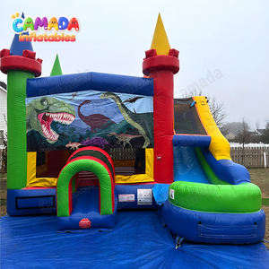 Toboggan gonflable commercial de maison de rebond de château gonflable de saut d'enfants combiné avec la piscine et le ventilateur - Product Image 2