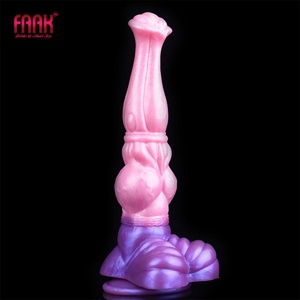 Dildo realista de fantasía con forma de pene de caballo, con ventosa, de silicona, con nudo, multicolor, rosa, juguetes sexuales para mujeres - Product Image 1