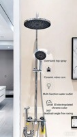 Ensemble de douche moderne en acier inoxydable avec jets pluie et pulvérisation douce, barre coulissante pour hôtels, appartements et villas