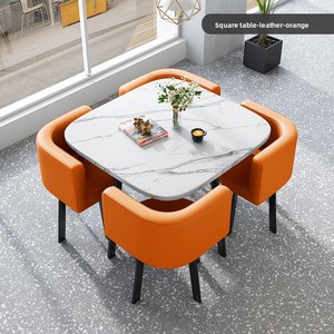 Juego de Mesa de <span class=keywords><strong>Comedor</strong></span> Moderno de Piedra que Ahorra Espacio con <span class=keywords><strong>4</strong></span> Sillas |   Mesa de Cocina para Apartamento Hideaway |   Conjunto de Muebles para Recepción de Hotel - Product Image 3