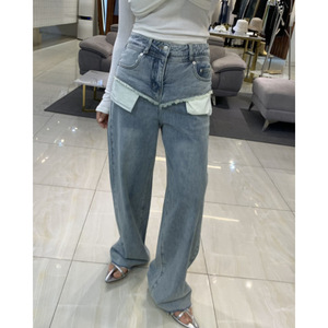 Jean déchiré décontracté taille haute ample et confortable à jambe large pour femme – Tendance - Product Image 2