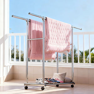 Porte-vêtements robuste sur roulettes, porte-vêtements pour suspendre les vêtements avec étagères, armoire portable pour vêtements, porte-vêtements avec roulettes - Product Image 4