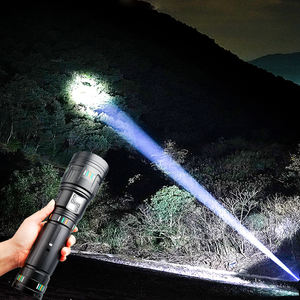 Linterna Táctica LED con Zoom de 60 W y 5000 LM, Alcance de 1500 m, 4 Baterías 181350, 16400 mAh Reales, Linterna Estroboscópica Láser para Caza y Camping - Product Image 2