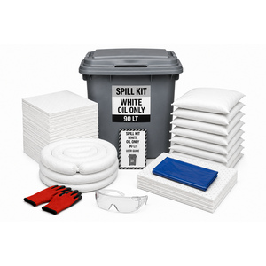 Kit anti-déversement léger absorbant uniquement l'huile, blanc, capacité 90 litres - Product Image 1