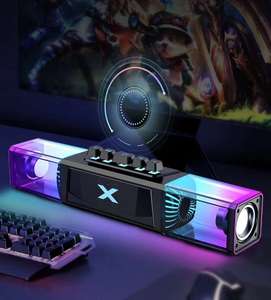 Altavoz Inalámbrico para Juegos de PC, Altavoz de Escritorio con Bajos para Computadora, Barra de Sonido RGB para Juegos de Teléfono Móvil con Bluetooth - Product Image 6
